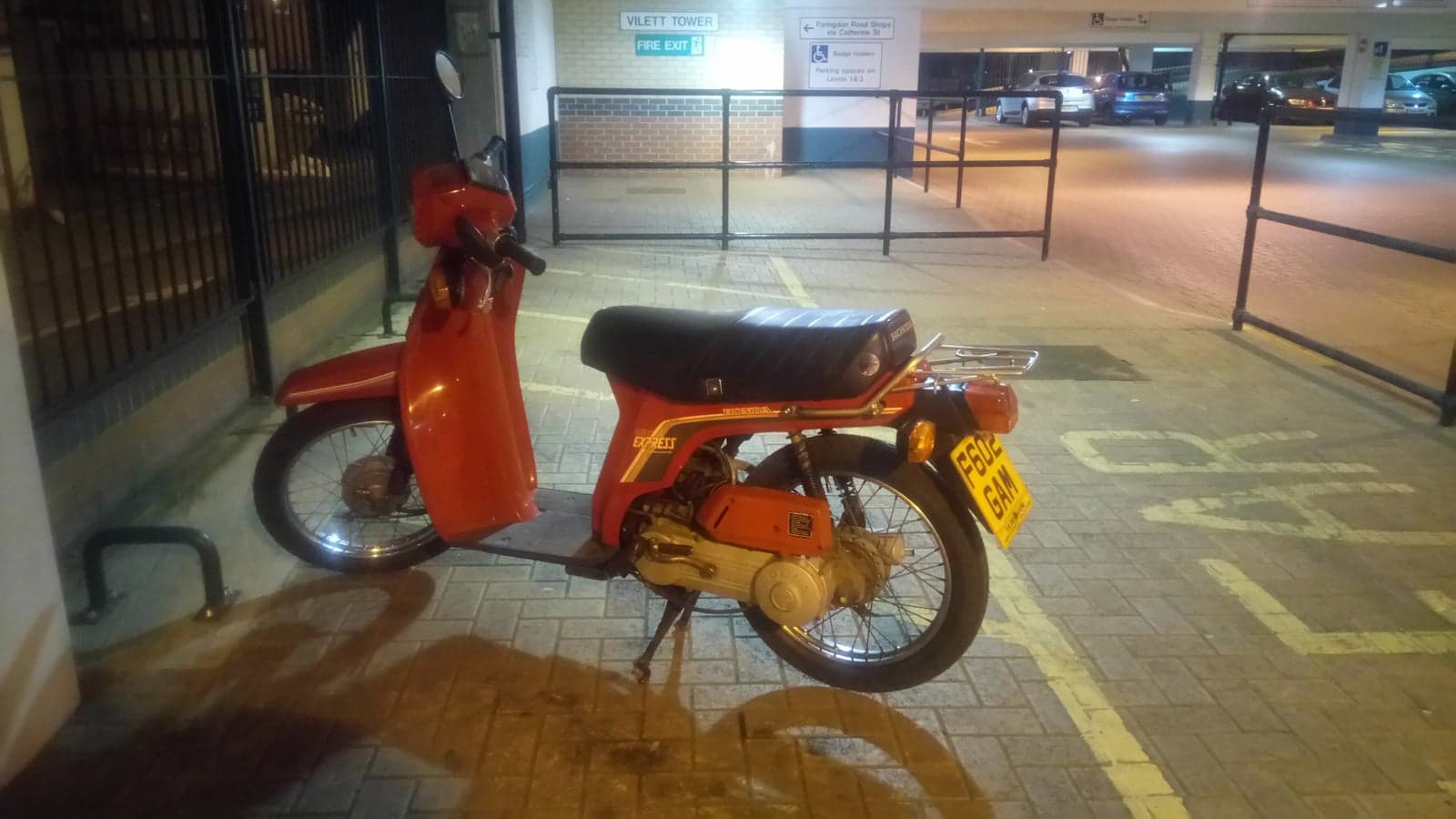 Honda Activa 6G, parked at night